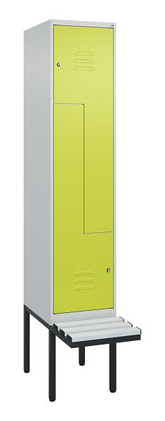 C+P Z-Spind Classic PLUS, Bank, 2 Abteile, 2120x400x815mm, 7035/0024, Zylinderschlösser, 0800437-122 S10055