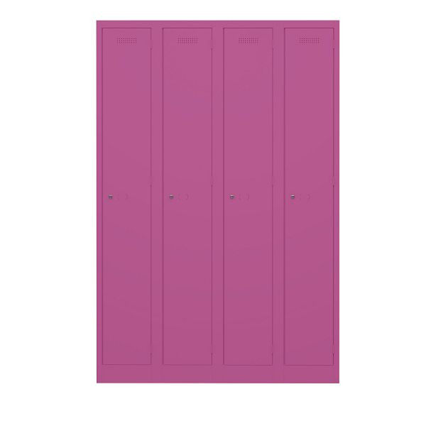Bisley Garderobenschrank Primary Locker, 4 Abteile, 681 fuchsia, PL3050Q1681