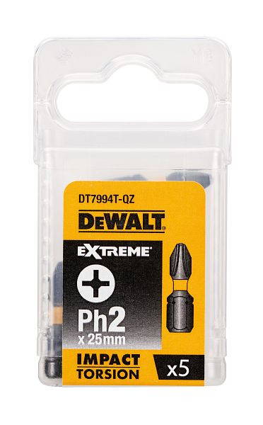 DeWalt Torsion Bit schlagfest Ph2 25mm, VE: 5 Stück, DT7994T-QZ
