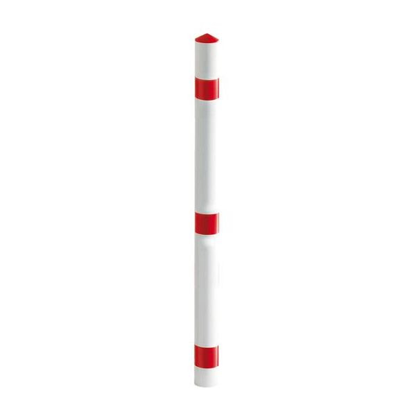 Stein HGS Absperrpfosten -Acero-, zum Einbetonieren, feuerverzinkt mit 3 roten Reflexstreifen, Pfosten: Ø 76 mm, 13468