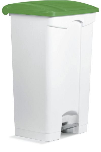 Deskin Tretabfallsammler, aus Kunststoff, Korpus weiß, Deckel grün, H 830 x B 500 x T 410 mm, 276485