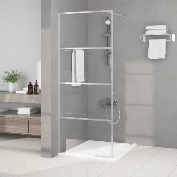 vidaXL Duschwand für Walk-In Dusche Silber 80x195 cm ESG-Glas Klar, 152135