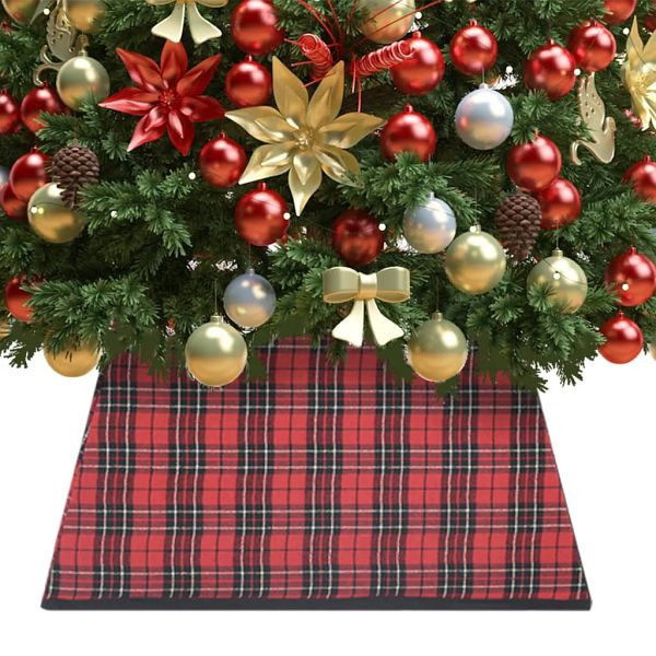 vidaXL Weihnachtsbaumrock Rot und Schwarz 48x48x25 cm, 331306