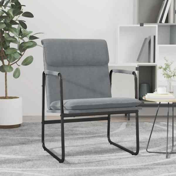 vidaXL Loungesessel Hellgrau 55x64x80 cm Stoff, Polyester, 351342