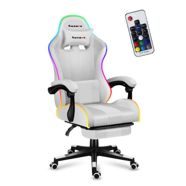 Huzaro Force 4.7 RGB Weiß Drehstuhl, Neigung Dual, HZ-FORCE 4.7 RGB WHITE, 5903796011937
