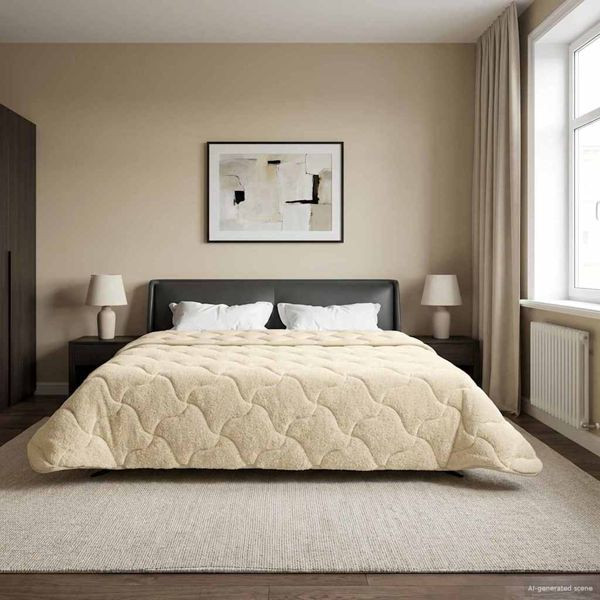 vidaXL Ganzjahresbettdecke Gepolstert Creme 200 x 240 cm, 42026293