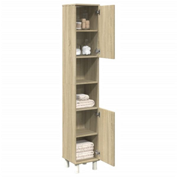 vidaXL Badschrank Sonoma-Eiche 30,5x30x179 cm Holzwerkstoff, 849631