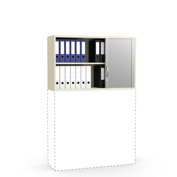 Deskin Rollladen-Aufsatzschrank MULTI M pro, Dekor: Ahorndekor, BxHxT: 1200 x 750 x 420 mm, 257427