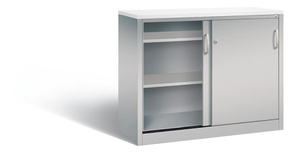 C+P Sideboard mit Schiebetüren Acurado, H1000xB1200xT500mm, Farbe: Weißaluminium, Bügelgriff, 2056-00 S10112