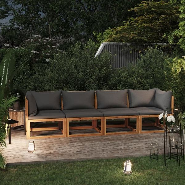 vidaXL 4-Sitzer-Gartensofa mit Auflage Akazie Massivholz, 3057608