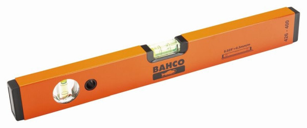 Bahco Wasserwaage, 400 mm, Alu-Profil, 2 Libellen, Präzision ±0,5 mm/m, 426-400