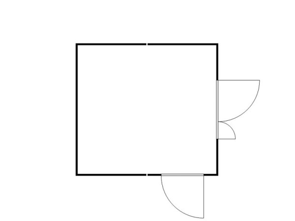 FLADAFI Materialcontainer-Kombination MC 1440, vormontiert, ohne Boden, Doppelflügeltür asymmetrisch auf der 4 m Seite, Einflügeltür, F14430710-F911-F1441