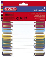 Produktbild von herlitz Heftstreifen, 34 x 150 mm, PP-Folie, 10 Stück, sortiert, 100810120 herlitz Heftstreifen, 34 x 150 mm, PP-Folie, 10 Stück, sortiert, 100810120