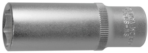 SW-Stahl Steckschlüsseleinsatz, 3/8", 12 mm, tief, Chrom-Vanadium-Stahl, SB-Verpackung, 05530-12SB