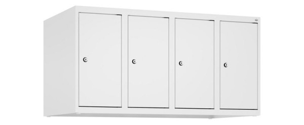 C+P Schrankaufsatz Classic PLUS, Aufsatzschrank, 9016/9016, Zylinderschlösser, 500x1000x500mm, 4 Abteile, 080090-49 S10029
