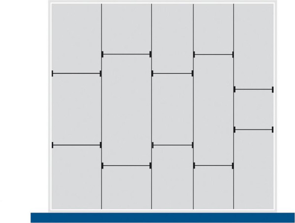 bott cubio Sortiment mit 18 Trennwänden 4 x Trennwand/14 x Steckwand BxTxH: 800 x 750 x 127 mm, verzinkt, 43020669.51