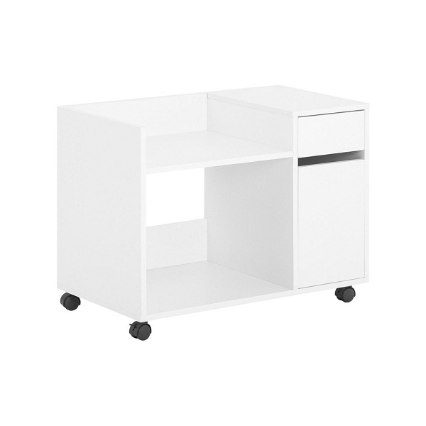 SoBuy Büroschiebeschrank mit einer Schublade Weiß 72x40x54 cm, Funktional, ASK02-W
