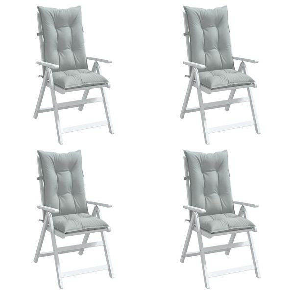 vidaXL Hochlehner-Auflagen 4 Stück Melange Hellgrau 120x50x7 cm Stoff, 4002347