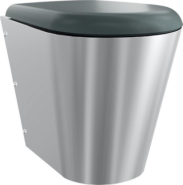 KWC T-WC, CAMPUS, Edelstahl, wandhängend, 360x456x500 mm, Schürze bodenlang, Sitz grau, 3600000656