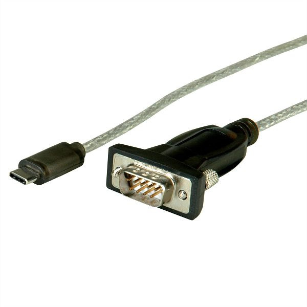 ROLINE USB - Seriell Konverter-Kabel, Typ C - RS232, schwarz, 1,8 m, 12.02.1161