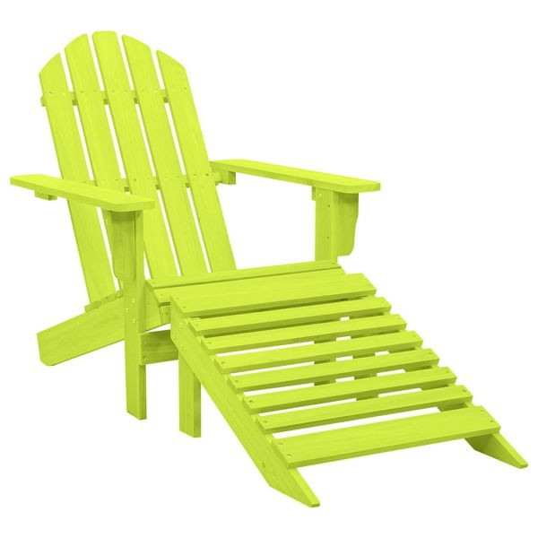 vidaXL Adirondack-Gartenstuhl mit Fußteil Massivholz Tanne Grün, 315866