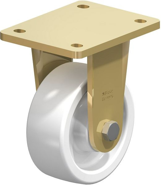 Blickle BS-SPO 127G Stahlgeschweißte Schwerlast-Bockrolle, Polyamid, Weiß, 585638