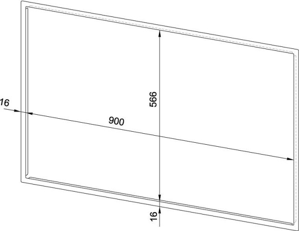 Wagner EWAR Abdeckrahmen für Gerätemaß 900x566, matt geschliffen, 768661