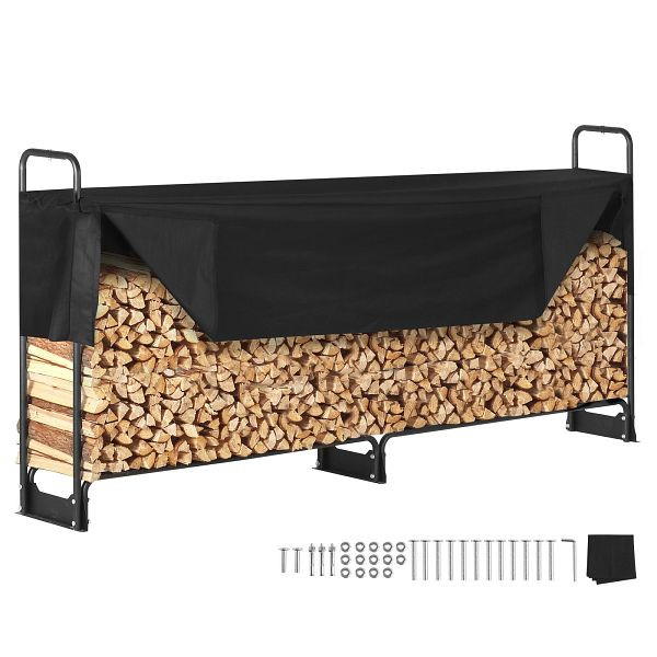 VEVOR Kaminholzregal Metall 259 x 36 x 117 cm Brennholzregal Stahlrahmen, DCJPSYGNJB102MUXJV0