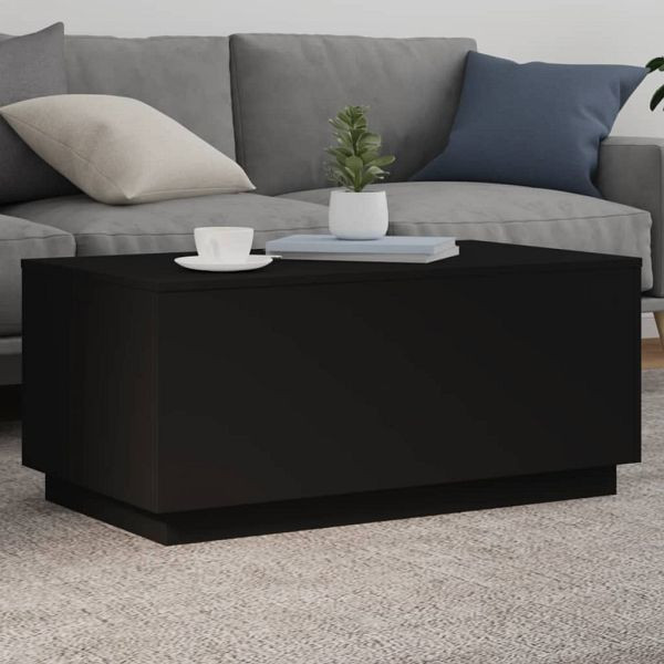 vidaXL Couchtisch mit LED-Leuchten Schwarz 90x50x40 cm, 839876