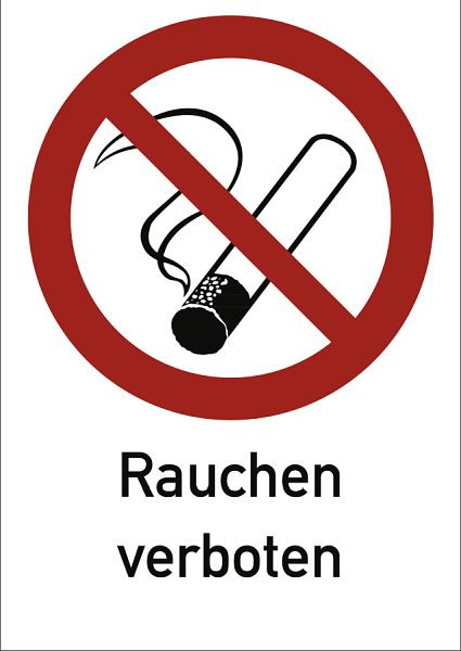 Moedel Rauchen verboten, Kombischild, Folie, 210x297 mm, 58737