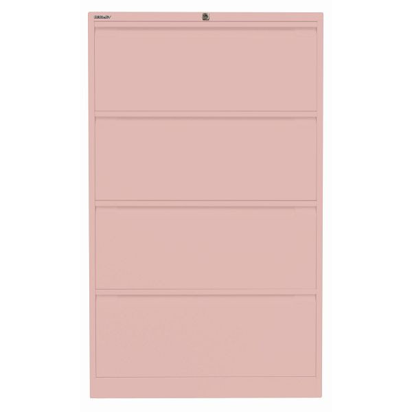 Bisley Hängeregistraturschrank, doppelbahnig, 4 HR-Schubladen, 620 pastellpink, DF4620