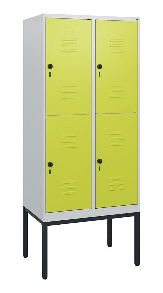 C+P Doppelstöckiger Spind Classic PLUS, Gestell, 2 Abteile, 1950x800x500mm, 7035/0024, Drehriegel, 0803305-22 S10010