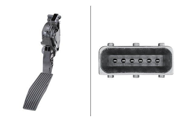 HELLA Sensor, Fahrpedalstellung, für Linkslenker, 6-polig, Schaltgetriebe, 6PV 009 765-711