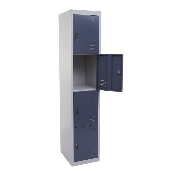Mendler Schließfach Boston T163, Schließfachschrank Wertfachschrank Spind, Metall 180x38x45cm, anthrazit-grau, 75107