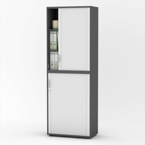 Deskin Rollladen-Aufsatzschrank MULTI M pro, Anthrazit, 800 x 420 x 1110 mm, 333309