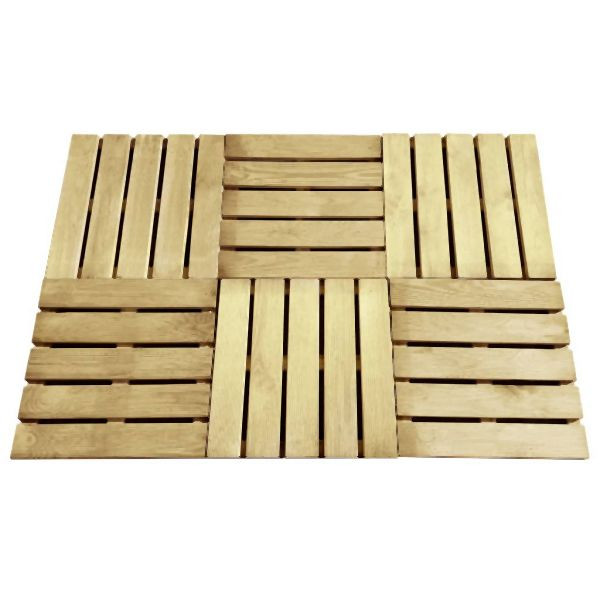 vidaXL Terrassenfliesen 6 Stück 50x50 cm Holz Grün, 44946