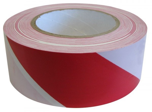 Dörner + Helmer PVC Warnband selbstklebend 50 mm breit, rot/weiß, 60 m, VE: 4 Stück, 490101