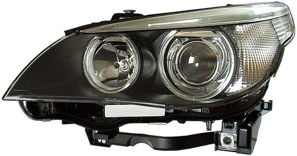 HELLA Halogen/Bi-Xenon-Hauptscheinwerfer, für u.a. BMW 5 (E60), SAE, für Rechtsverkehr, rechts, 1EL 163 078-011