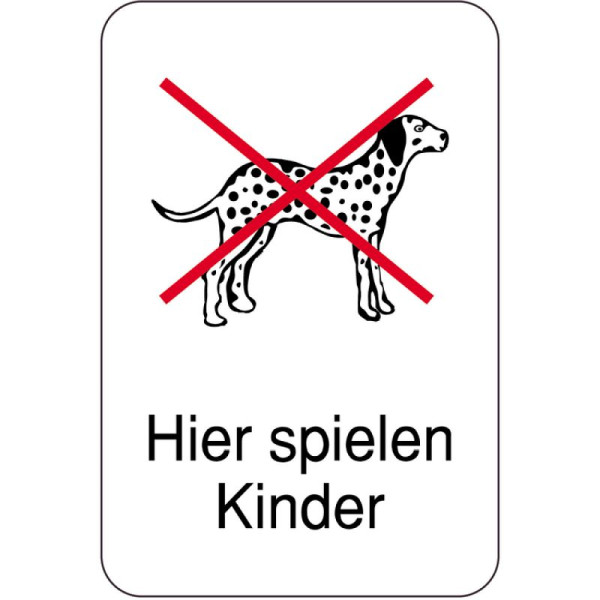 Stein HGS Hinweisschild, Hier spielen Kinder, Hunde verboten, 400 x 600 mm, 14899