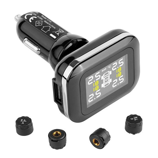 VEVOR RV Reifendrucküberwachungssystem Echtzeit-Anhänger, TPMS 4 Sensoren, SZCTYJCXT4LW1Q4X1V9