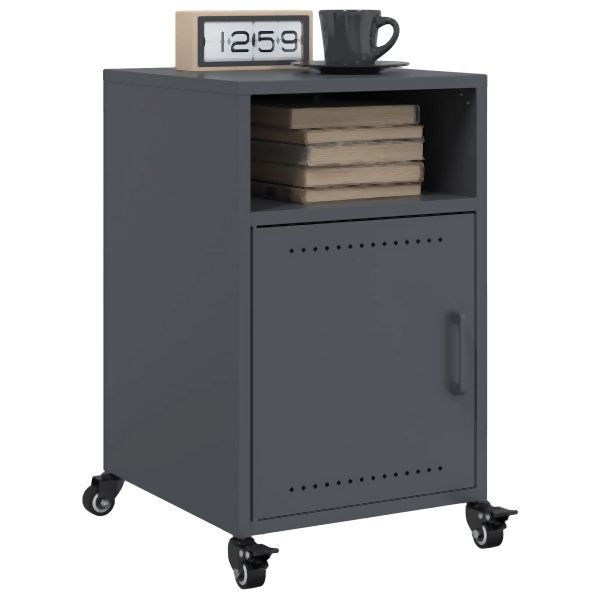 vidaXL Nachttische 2 Stk. Anthrazit 36x39x59 cm Stahl, 846721