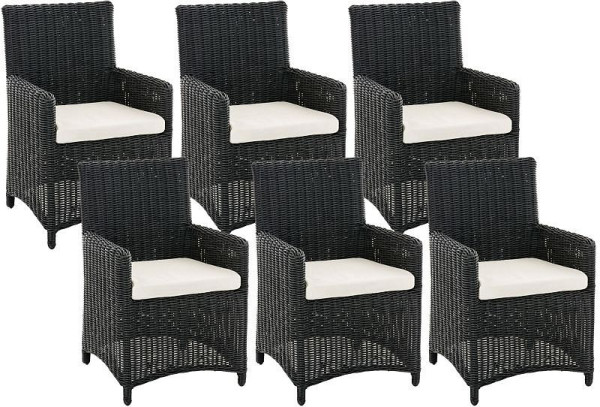 CLP 6er Set Stuhl Fontana / Sankt Marlo Cremeweiss 5mm, schwarz, 328262