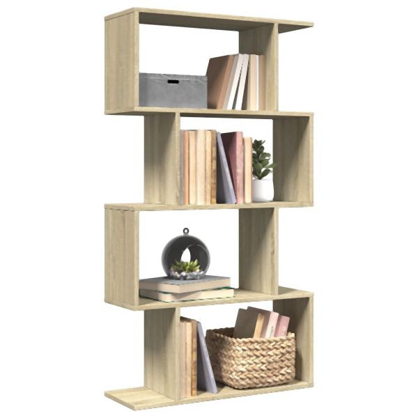vidaXL Raumteiler-Bücherregal 4 Böden Sonoma-Eiche 70x24x129 cm, 858104