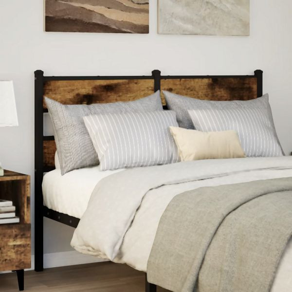 vidaXL Kopfteil Räuchereiche 120 cm Eisen und Holzwerkstoff, 4017084