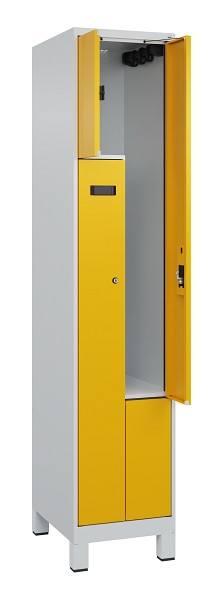 C+P Z-Spind Evolo PLUS, Füße, 2 Fächer, 1950x400x500mm, 7035/1004, Zylinderschloss, 049013-122 S10028