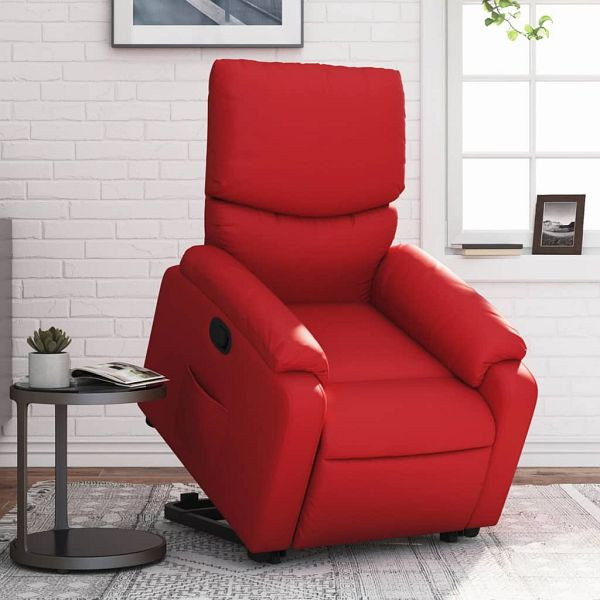 vidaXL Relaxsessel mit Aufstehhilfe Rot Kunstleder, 3204891