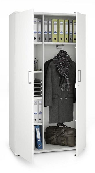Deskin Garderobenschrank MULTI MODUL-PRO, Dekor weiß, B 1000 x H 1890 x T 420 mm, 351922