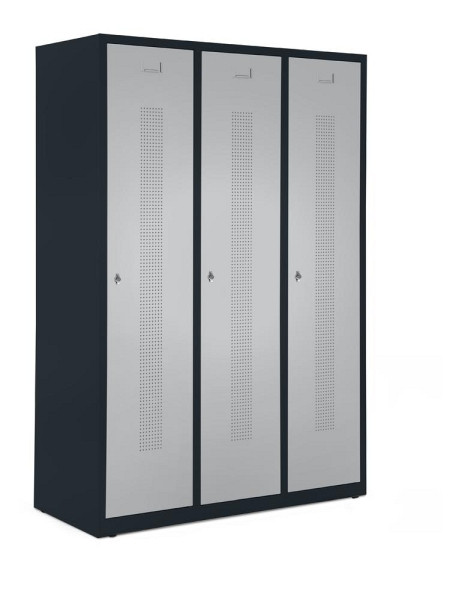 Deskin Garderobenspinde ohne Unterbau, Alusilber RAL 9006, 870 x 500 x 1700 mm, 346981