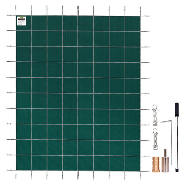 VEVOR Rechteckige Sicherheitsnetz-Schwimmbadabdeckung 20X40 FT Grün Winter Outdoor, YYCM20X40YCYCG001V0