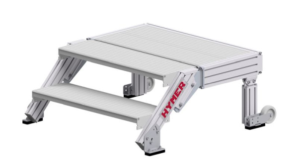 HYMER Treppenpodest nach DIN EN 14183, Stufenbreite 800 mm, 2 Stufen, Standhöhe 0,40 m, 68840802